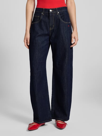 REVIEW Relaxed Fit Jeans mit Eingrifftaschen Dunkelblau 4
