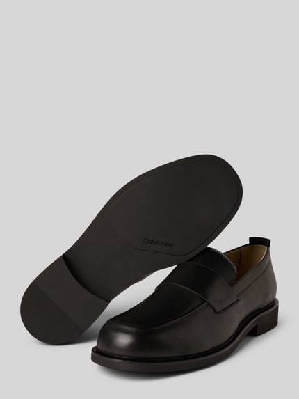CK Calvin Klein Mokasyny z gładką podeszwą model ‘Rubber’ Czarny 4