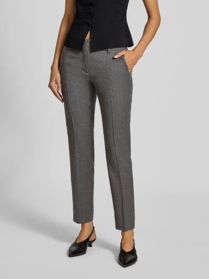 windsor. Slim Fit Hose aus Schurwolle-Elasthan-Mix Mittelgrau 4