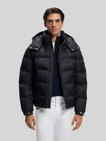BOSS Regular Fit Daunenjacke mit abnehmbarer Kapuze Marine 4