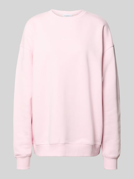 Produktfoto, Oversized Sweatshirt mit Logo-Print von OH APRIL in Rosa aus Baumwoll-Mix, Oversized-Fit, gerippter Rundhalsausschnitt, glatte Textur