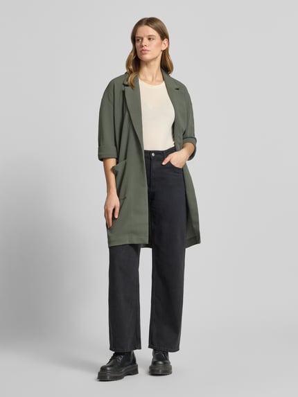 PIECES Relaxed Fit Cardigan mit 3/4-Arm Modell 'DAISY' Khaki 1