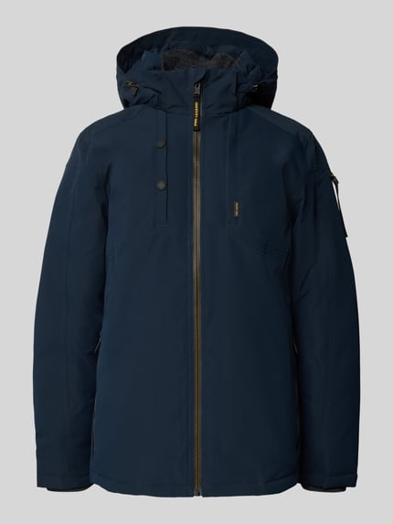 Produktfoto, granatowy Parka mit Kapuze von PME Legend, regular fit, zamek błyskawiczny, kieszenie zapinane, gładka tkanina, prosty krój