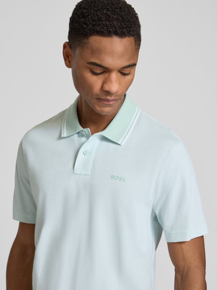 BOSS Orange Relaxed Fit Poloshirt aus reiner Baumwolle Modell 'PEOXFORDNEW' Tuerkis 3