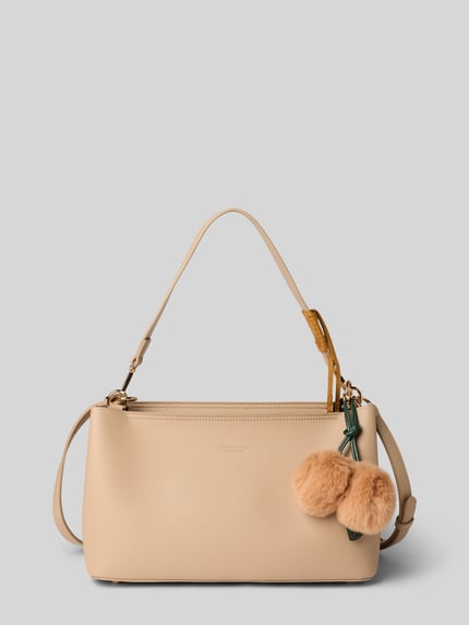 Seidenfelt Handtasche mit Anhänger Modell 'Lyby' Beige 2