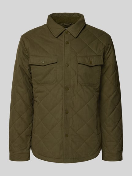 Pepe Jeans Regular Fit Hemdjacke aus Baumwoll-Mix Modell 'QUILTED WORKSHIRT' Oliv 2