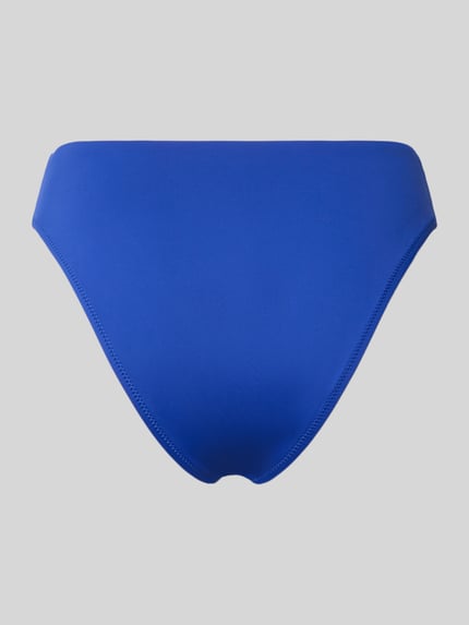 Produktfoto, Bikini-Hose mit Logo-Stitching von Polo Ralph Lauren in sattem Blau, glatte Textur, Optik: Unifarben, Applikation: Logo-Stitching