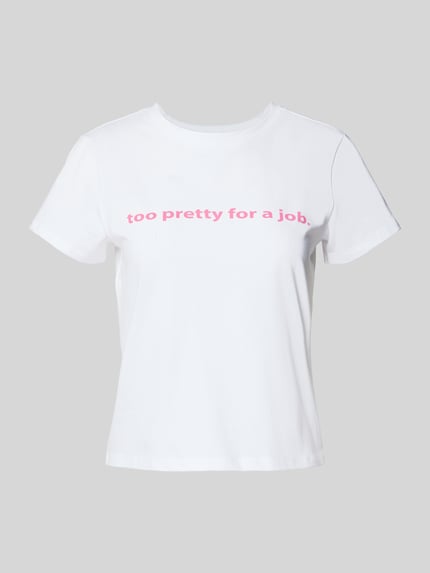 REVIEW T-Shirt mit Statement-Stitching Weiss 2