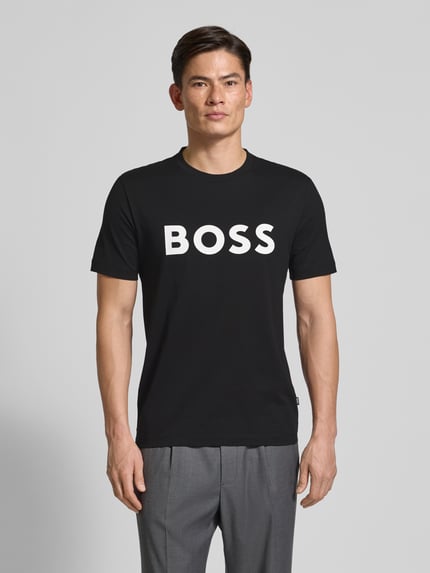 BOSS Regular Fit T-Shirt aus reiner Baumwolle Black 4