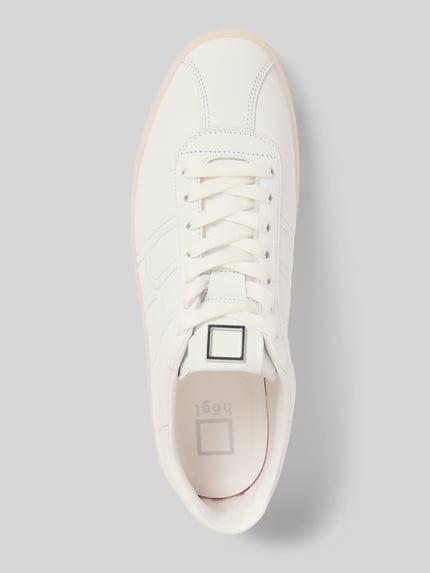 Productfoto, Sneaker aus Leder mit Gummisohle van Högl, echt leer, afgeronde neus, vetersluiting, rubberzool, wit, maat 40 context.