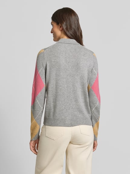 Jake*s Casual Regular Fit Strickjacke mit Woll-Anteil Silber Melange 5