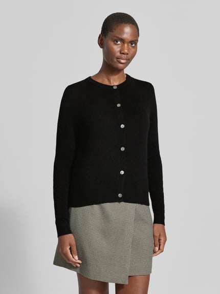 Christian Berg Woman Strickjacke aus reinem Kaschmir mit durchgängiger Knopfleiste Black 4