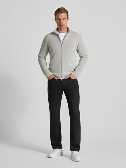 CINQUE Regular Fit Strickjacke mit Reißverschluss Modell 'Cinupio' Hellgrau 1