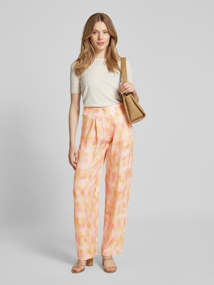 Armani Exchange Relaxed fit stoffen broek met bandplooien Roze - 1