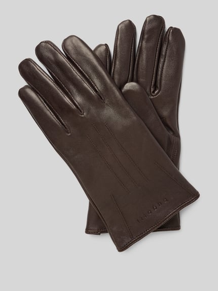 bugatti Handschoenen met labeldetail Donkerbruin - 1