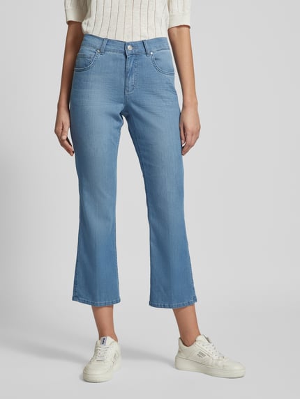 ANGELS Cropped Jeans in unifarbenem Design Modell 'Leni' Hellblau 4