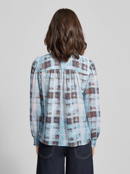 Christian Berg Woman Selection Regular fit strikblouse met knoopsluiting IJsblauw - 5