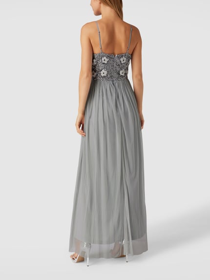 Lace & Beads Abendkleid mit Pailletten und Ziersteinen Dunkelgrau 5