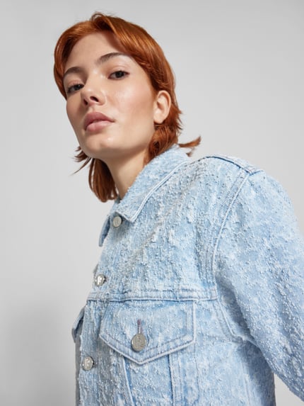 Rabanne Jeansjack met borstzakken Lichtblauw - 3