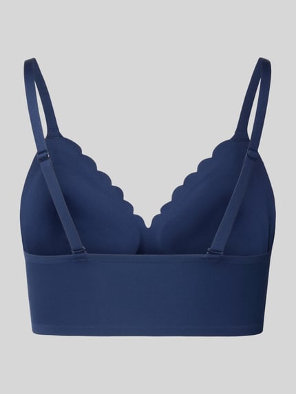 Produktfoto, Cropped Top mit verstellbaren Trägern von SKINY in Dunkelblau, elastischer Material-Mix, Spaghettiträger, Slim Fit, Cropped Fit