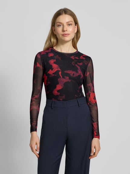 b.young Longsleeve mit Rundhalsausschnitt Modell 'Paloma' Hellrot Melange 4