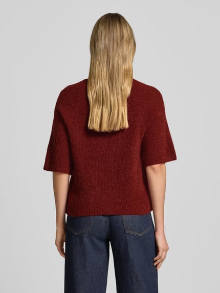 MSCH Copenhagen Strickshirt mit Woll-Anteil Modell 'Milania" Dunkelrot 5