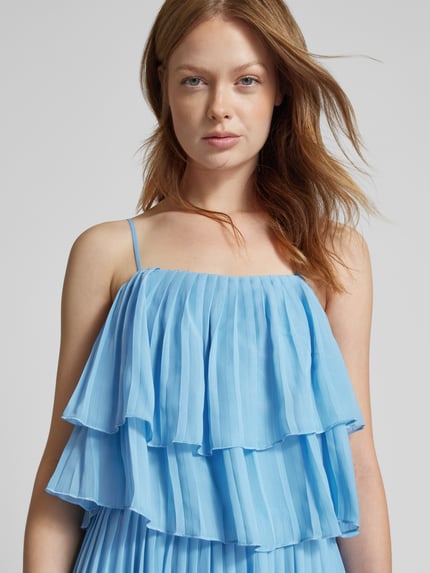VILA Fließendes Maxikleid mit Volants Modell 'CHIFFON' Hellblau 3