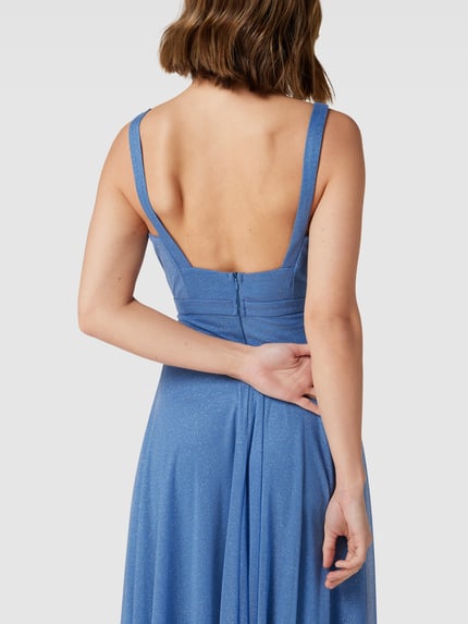 TROYDEN COLLECTION Avondjurk met hartvormige hals Bleu - 3