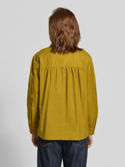 Christian Berg Woman Regular fit blouse van fijne corduroy Mosterdgeel - 5