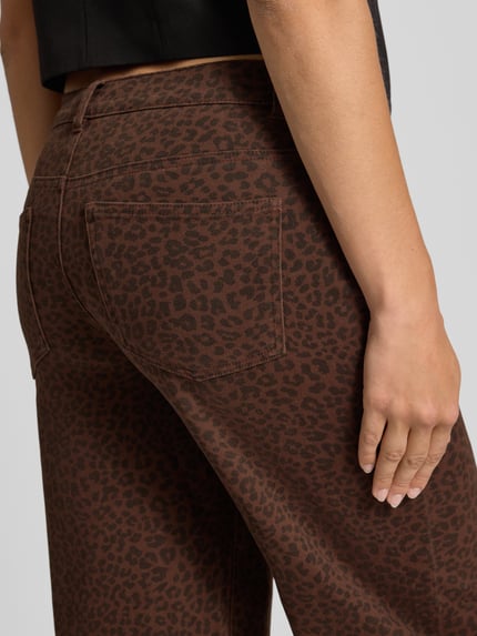 ONLY High Waist Weite Hose aus Baumwoll-Mix Modell 'MADISON' Dunkelbraun 3