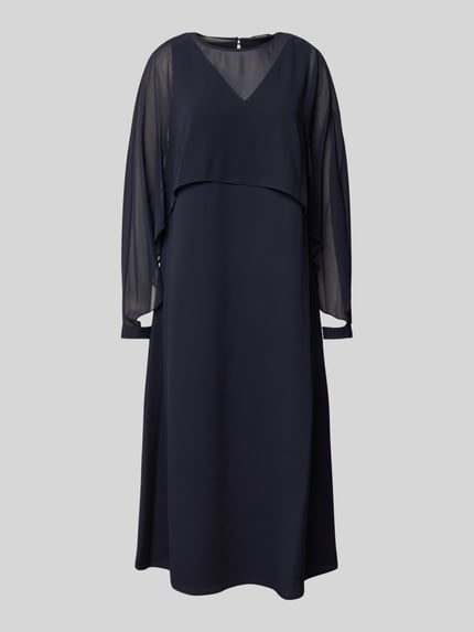 COMMA Midikleid in Layering-Optik Marine 2
