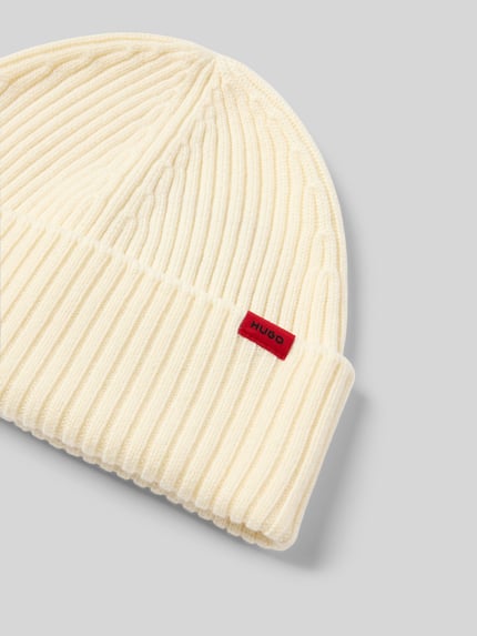 HUGO Mütze mit Label-Patch Modell 'Xola' Offwhite 2