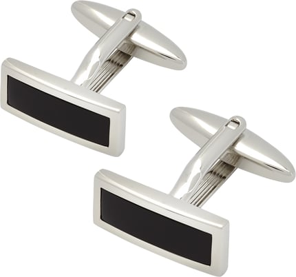 Lindenmann Manchetknopen met rand in onyxlook Zwart - 4