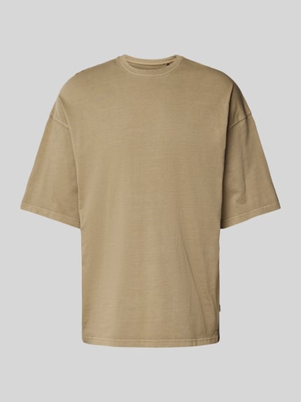 JACK & JONES T-shirt z prążkowanym, okrągłym dekoltem model ‘CHARGE’ Beżowy 2