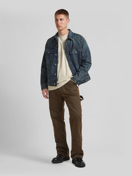 G-Star RAW Langarmshirt mit Logo-Schriftzug Offwhite 1