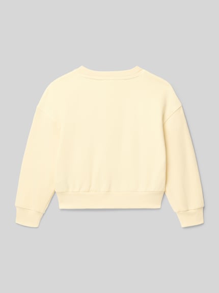 Productfoto, Sweatshirt mit Motiv- und Logo-Print van GAP, katoenmix, loose fit, geribde ronde hals, egaal crème, textuur zacht