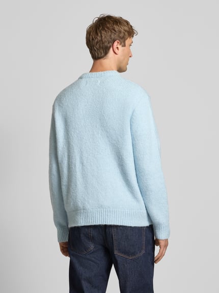 JACK & JONES Sweter z dzianiny z prążkowanymi wykończeniami model ‘LIVERPOOL’ Jasnoniebieski 5