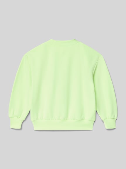 Productfoto, lichtgroen sweatshirt met motiefprint en ronde hals, materiaalmix met katoen, relaxed fit, kinderen, Billieblush