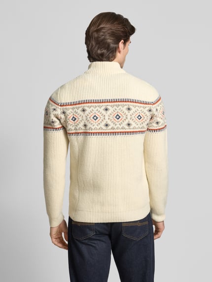 RAGMAN Regular Fit Troyer aus Woll-Mix Offwhite 5