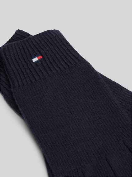 Tommy Hilfiger Handschuhe aus Baumwoll-Mix mit Woll-Anteil Marine 2