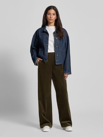 Marc O'Polo Wide Leg Cordhose aus reiner Baumwolle Khaki 1