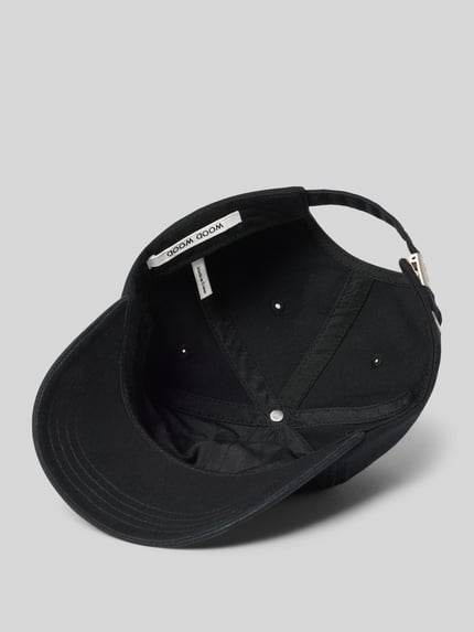 Produktfoto, Base Cap mit Logo-Stitching Modell 'Taxi' von Wood Wood in Schwarz aus Reine Baumwolle mit Strapback-Verschluss, Innenansicht