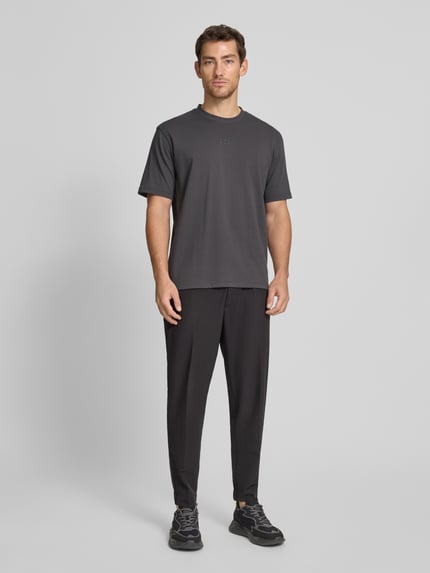 BOSS Green męski t-shirt o kroju regular fit z czystej bawełny model 'TEE 10' Średnioszary 1