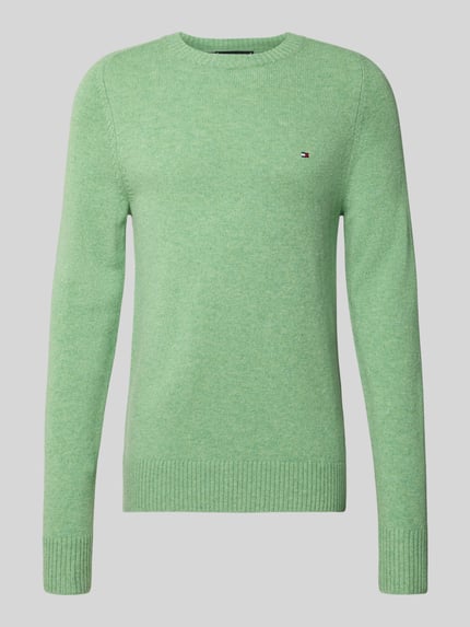 Tommy Hilfiger Regular Fit Strickpullover aus feinster Wolle Hellgruen 2