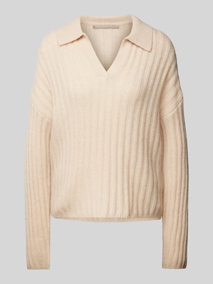 (THE MERCER) N.Y. Gebreide pullover met extra brede schouders Zand gemêleerd - 2