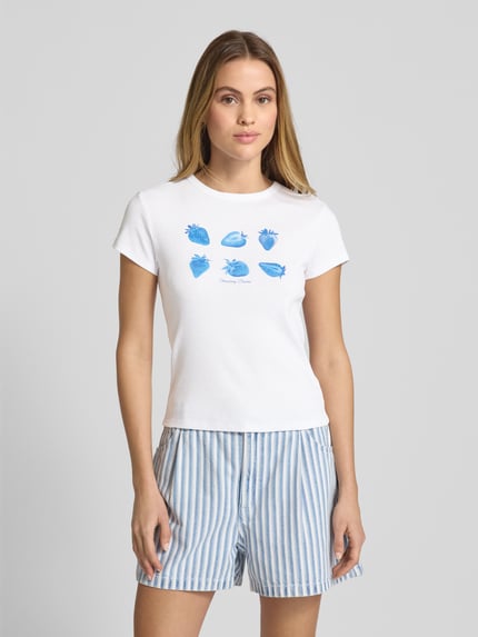 Jake*s Casual T-shirt z nadrukowanym motywem Biały 4