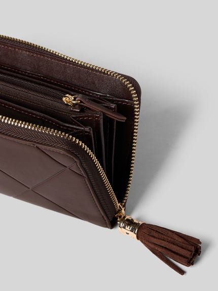 Valentino Bags Portemonnaie mit umlaufendem Reißverschluss Modell 'ASTRID' Dunkelbraun 3