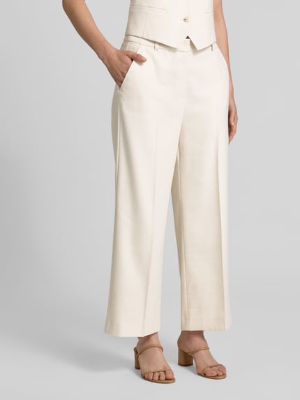 COMMA Straight Leg Anzughose aus Viskose-Mix mit Leinen-Anteil Sand 4