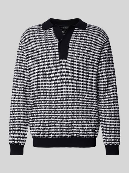 Emporio Armani Regular Fit Wollpullover aus Schurwolle mit Umlegekragen Weiss 2