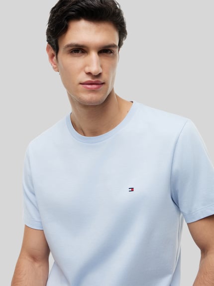 Tommy Hilfiger Regular Fit T-Shirt aus reiner Baumwolle Hellblau 3